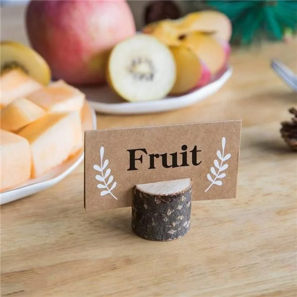 20Pcs Rustic Card Photo Holders and 24Pcs Kraft Cards, Thanksgiving & Wedding
